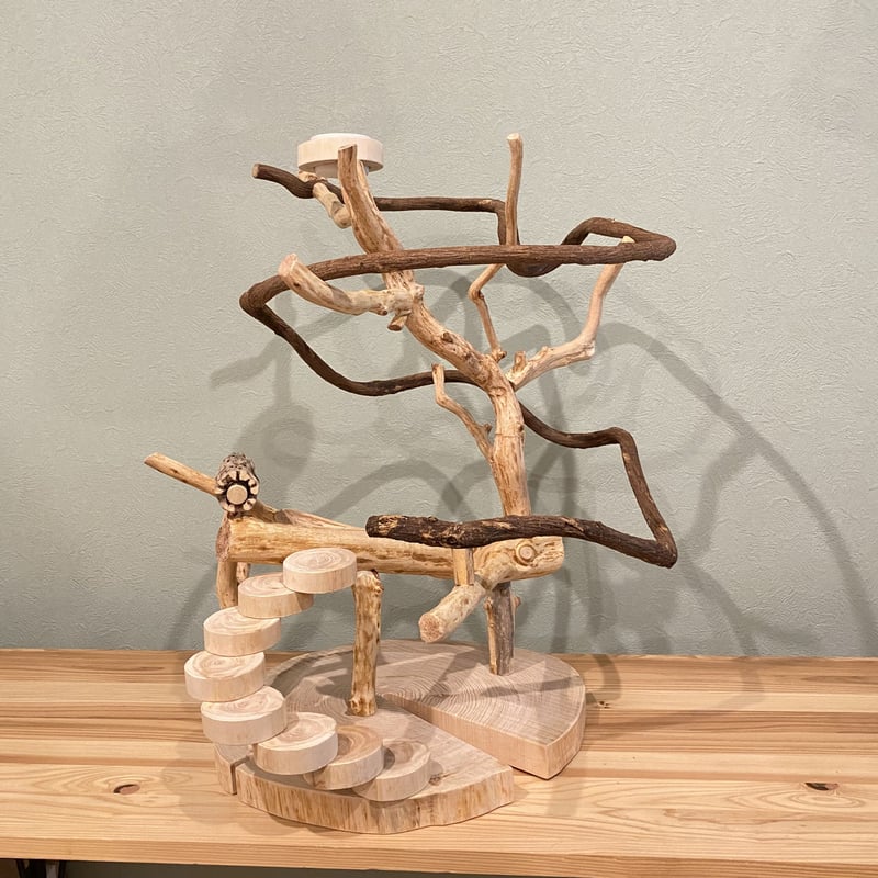 鳥インコ止まり木 流木バードアスレチックタワー型 売れ筋 大サイズ