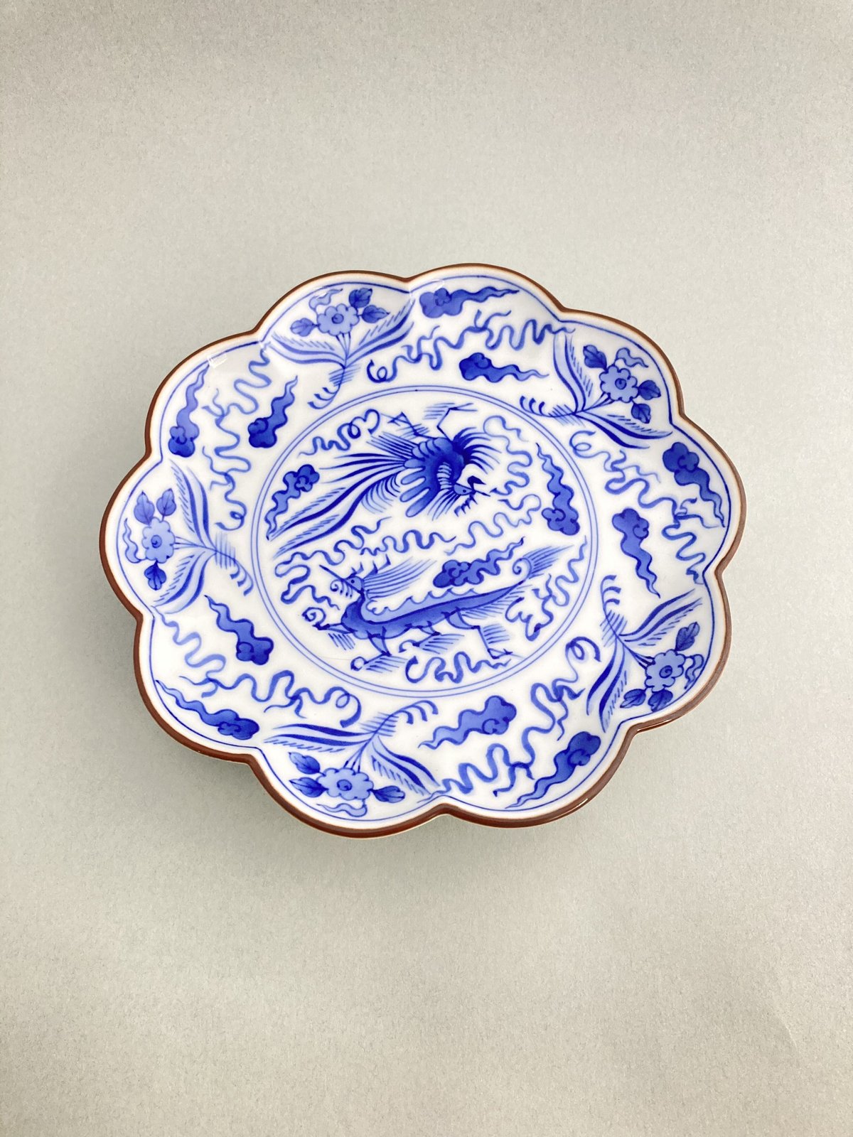 赤津焼 鳳凰 龍 染付 大皿 飾り皿 1枚 【公式通販】