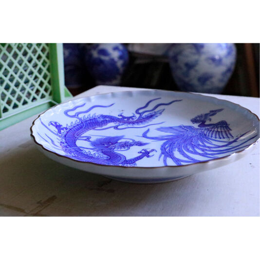 染付龍鳳凰文皿 | 辻精磁社 つじのくら