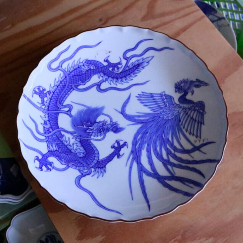 染付龍鳳凰文皿 | 辻精磁社 つじのくら