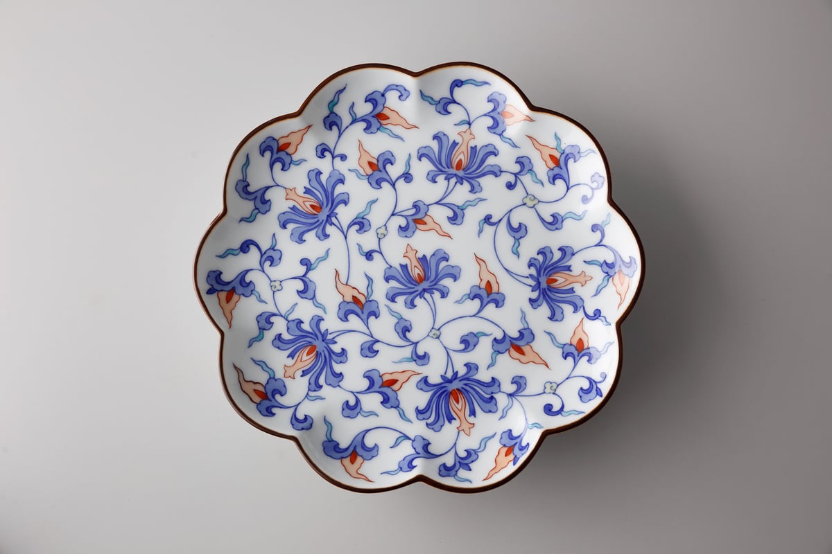 銅版 花唐草に風景図 染付 水盤 [B31491] 167616114_o12.jpg?