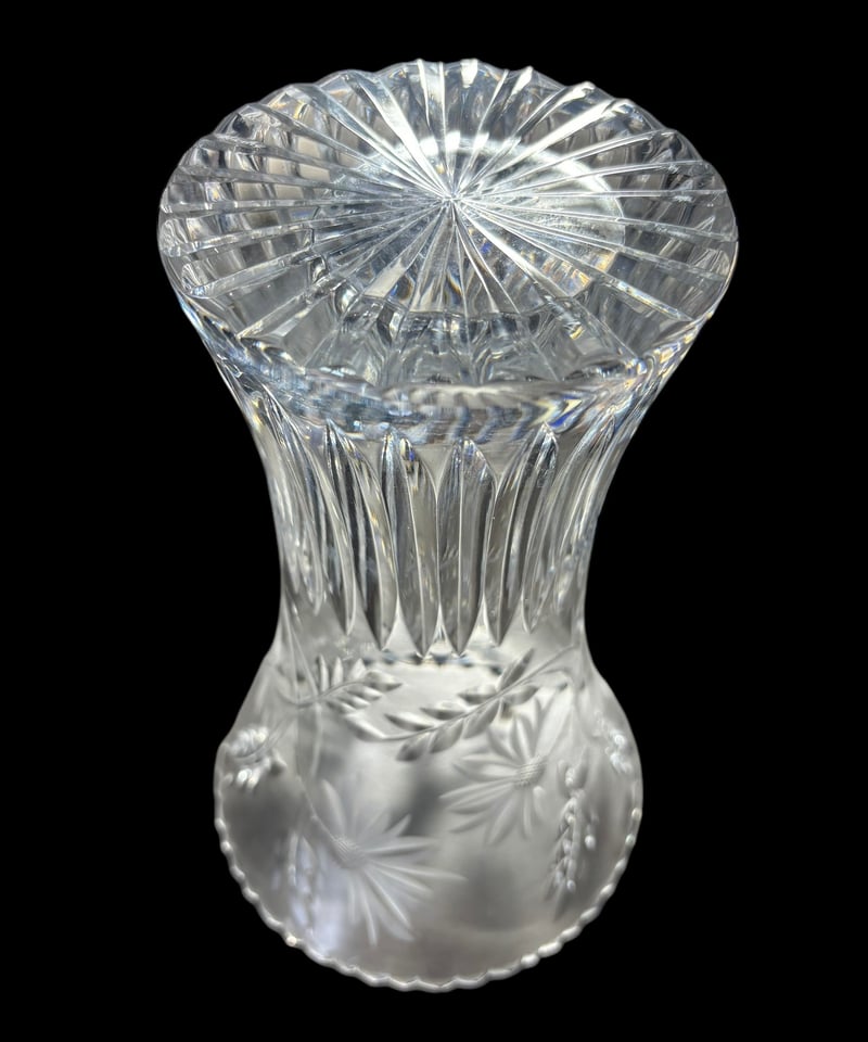 ボヘミアガラス 花瓶 フラワーベース クリスタル 硝子 花入れ 花器