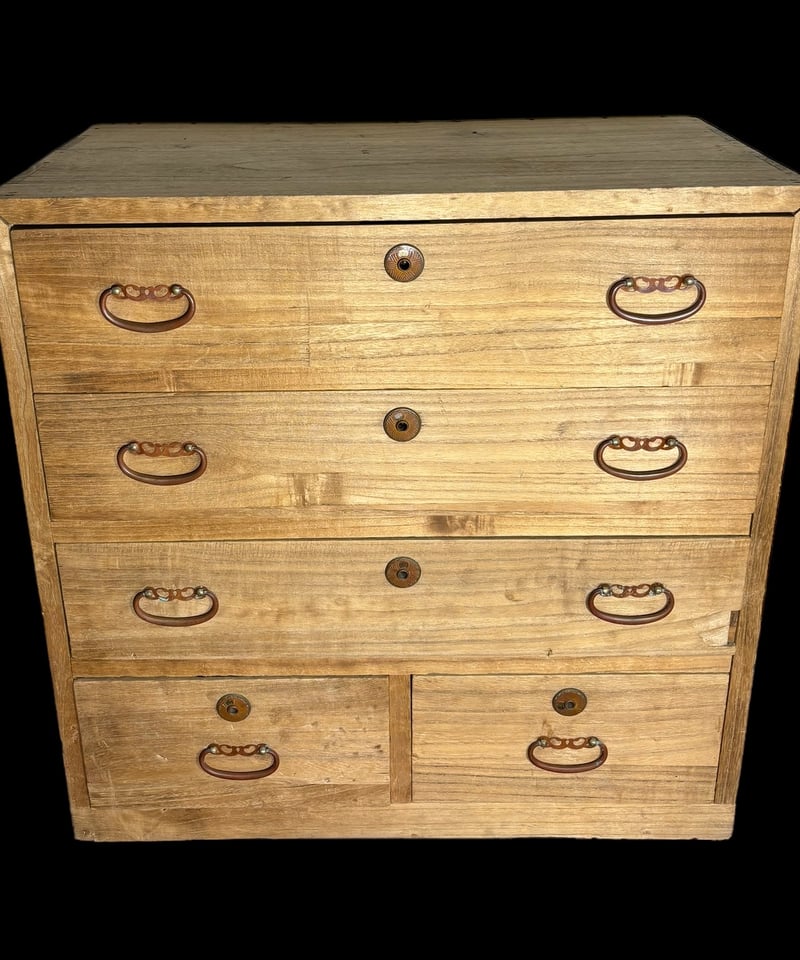 昭和レトロ】木製家具 和風家具 民芸風 小引き出し 収納棚 木製模様の