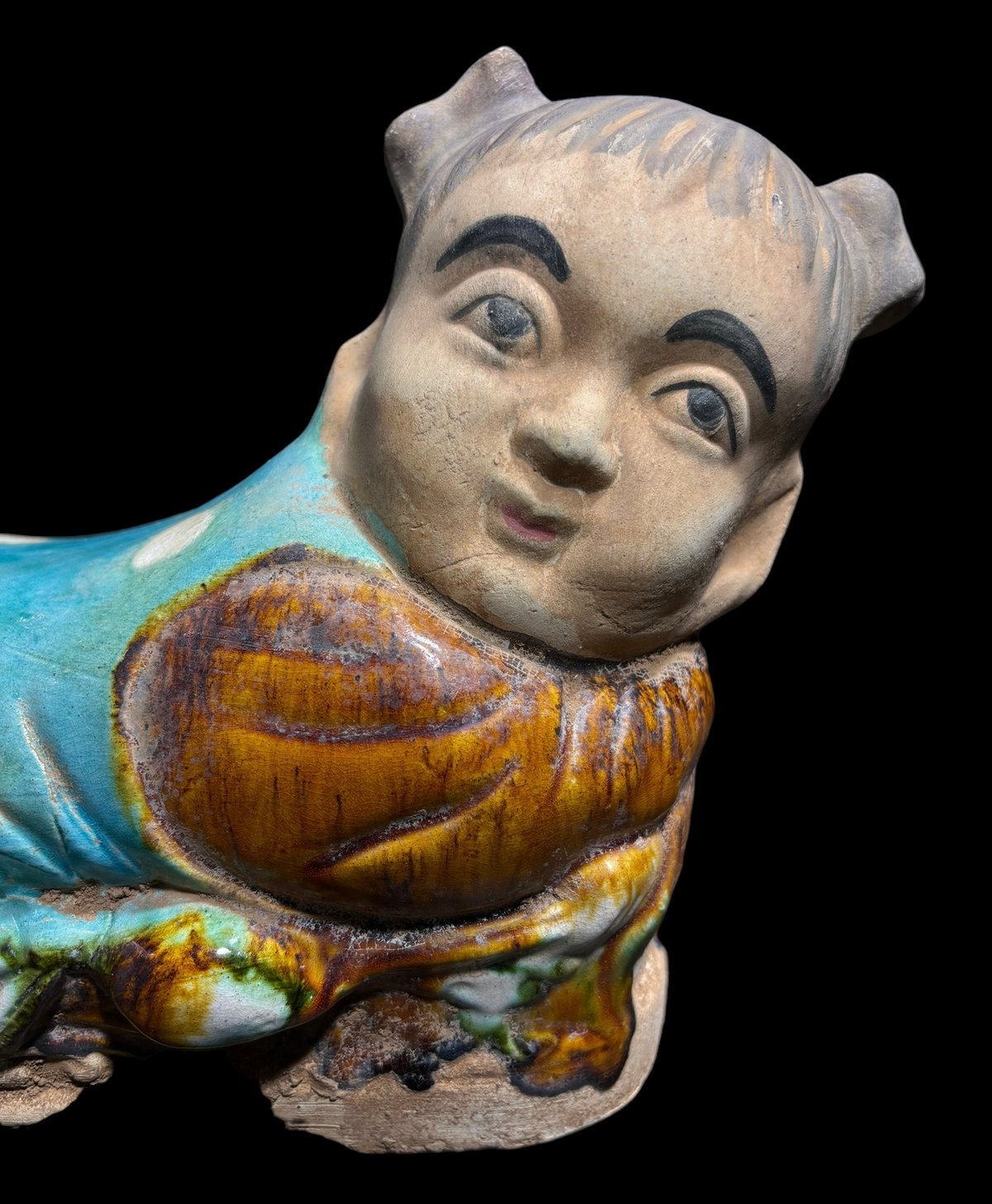 彫刻オブジェ○1982年 中国大連の骨董店で購入した牛角之盆 30g