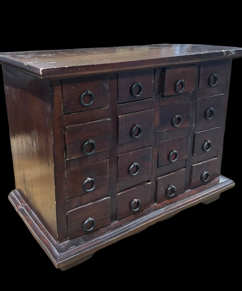 最終】小箪笥 薬箱 裁縫箱 小物棚 17杯 和モダン テレビ台 隠