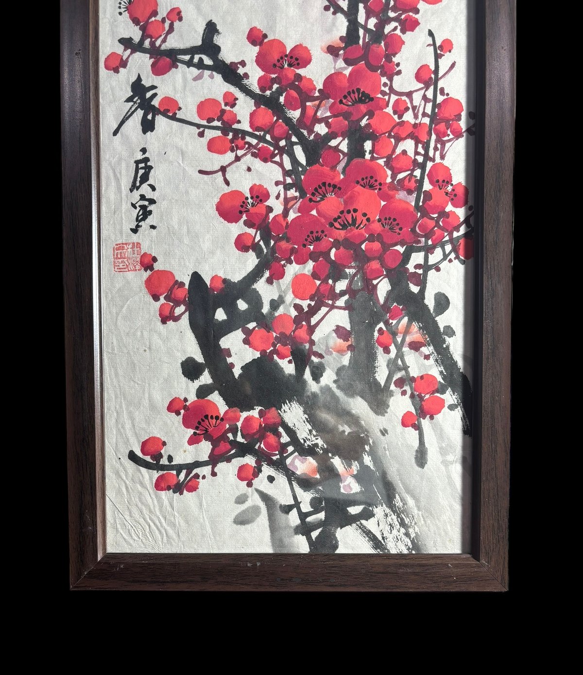 松梅図 掛け軸 掛軸 軸装 日本画 墨彩画 水墨画 東洋美術 古美術 骨董