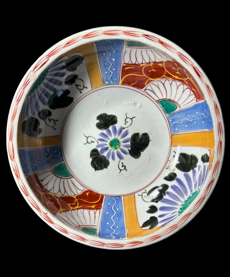 献上古伊万里花篭手大鉢江戸期