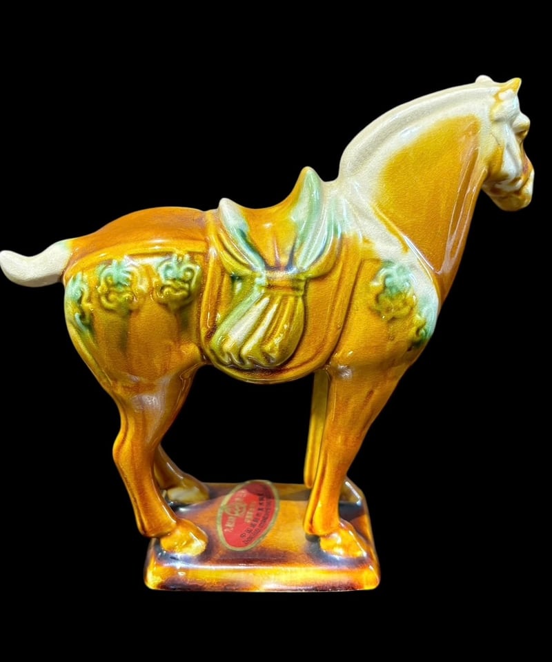 唐三彩 馬 置物 中国雑貨 縁起物 オブジェ 置物 中国 唐 干支 ウマ