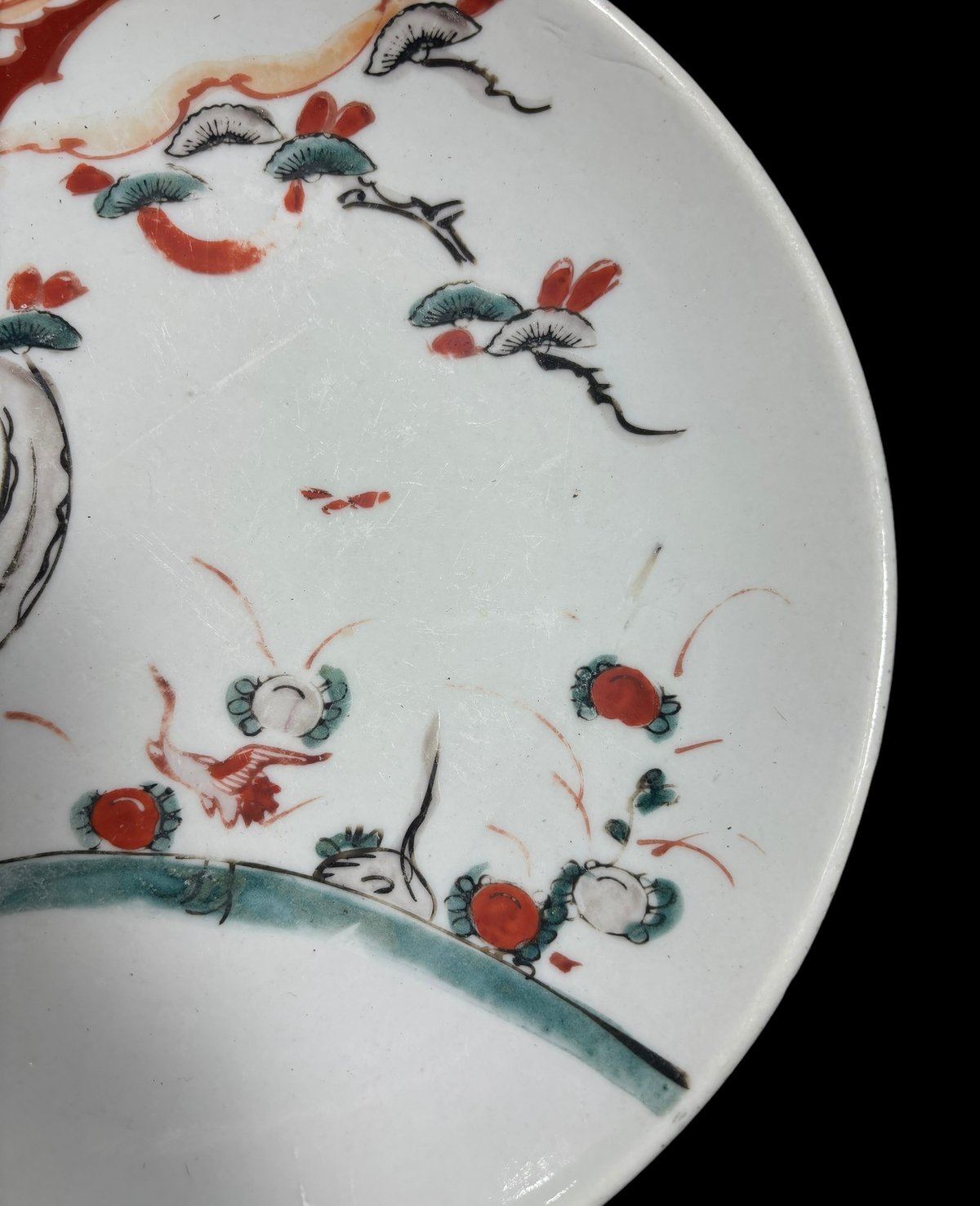 伊万里 草木文 色絵 かぶと大皿 [B31438] 【公式通販】