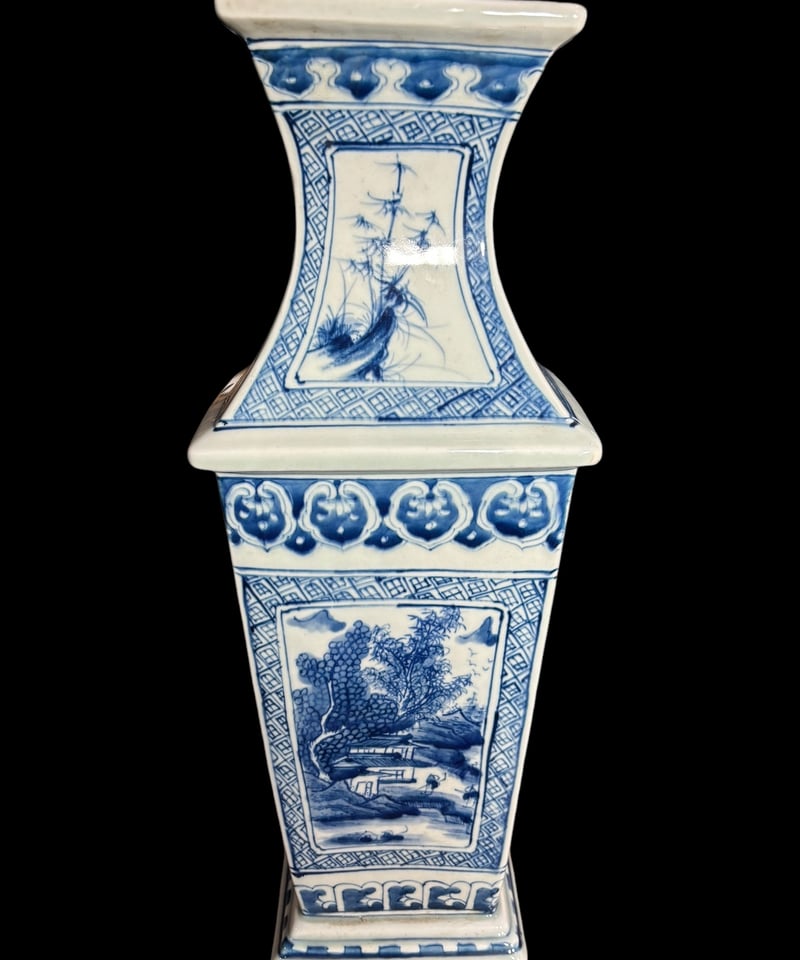 中国 骨董 清時代 仿哥窑 哥窯 青花 染め付け 花瓶 【公式通販】