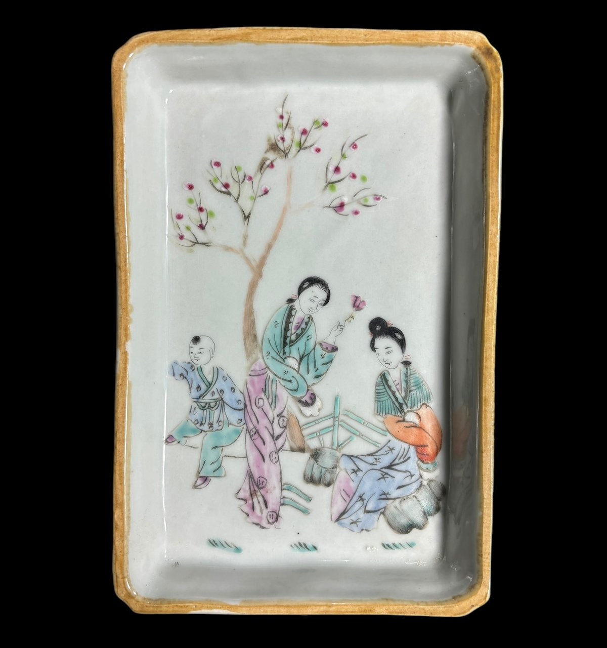 中国 清時代 粉彩人物紋急須 同治年製 送料込み1213 中国 清時代 粉彩