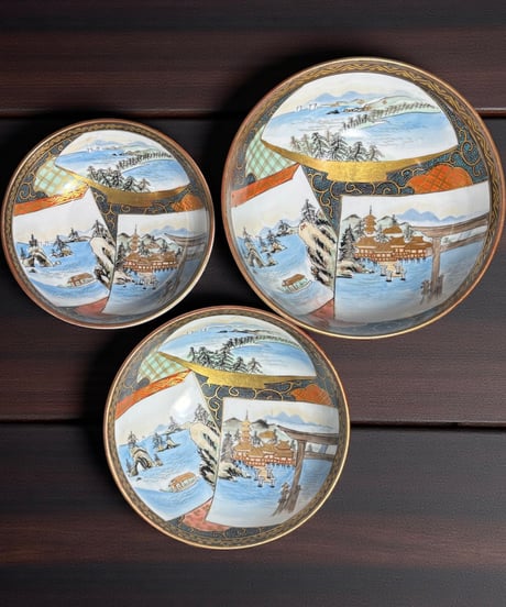 食器 皿 中国 風景 出谷 レア レトロ アンティーク 食器 皿 中国 風景