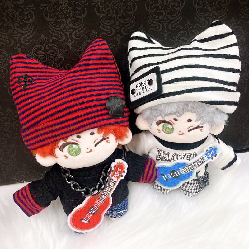 ぬい服】猫耳ニット帽&シャツ&パンツ&ギターセット 10cm用 | G.triGer