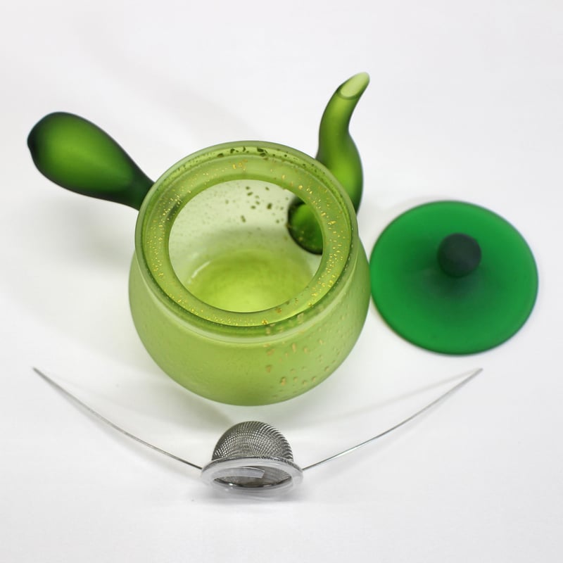 特選品 玻璃の匠 吉田勝美作 マルティグラス金箔入りガラス小茶器揃