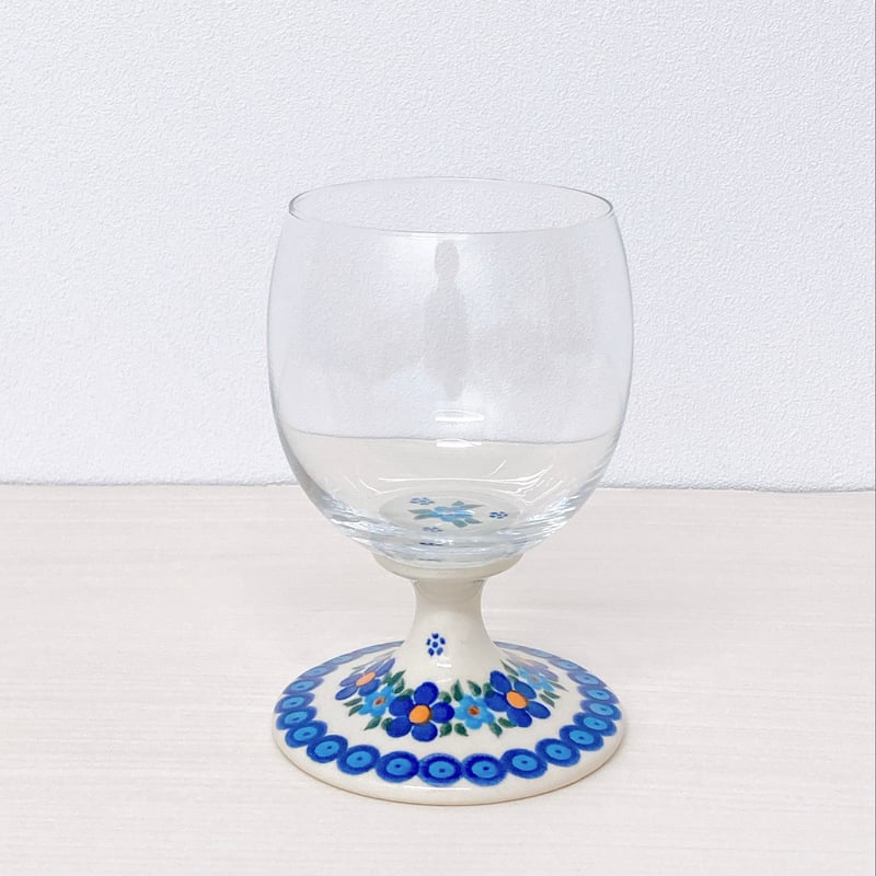 青と金の高脚ガラス皿 青と金の高脚ガラス皿