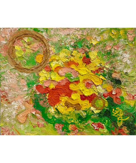 H. Machimoto 油彩画 花瓶の花 QW4452 H. Machimoto 油彩画 花瓶の花