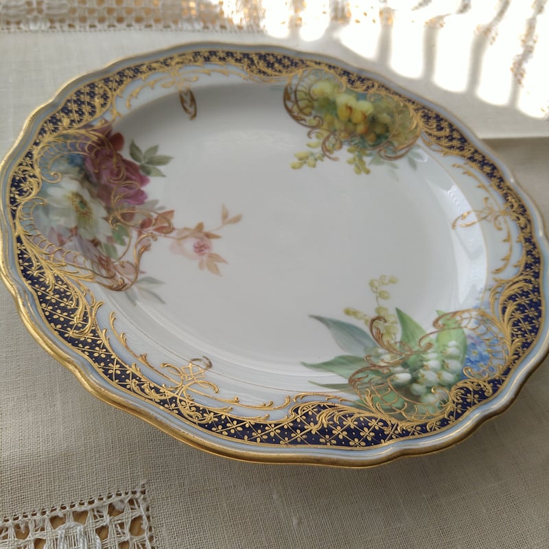 レア)オールドマイセン古典金彩装飾絵皿 レア)オールドマイセン古典