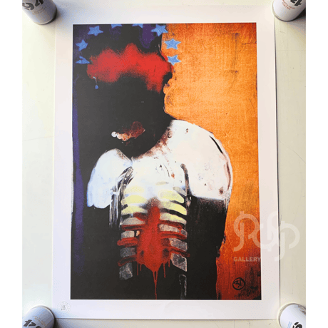 Massive Attack 3D シルクスクリーン 直筆サイン入り額縁なし