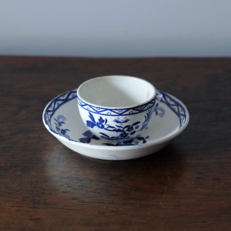 美品※フランスアンティーク パープルチューリップのショコラカップ