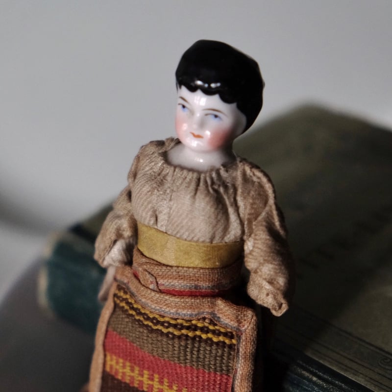 ドイツ製 チャイナヘッドドール ビスクドール 12.5cm アンティーク