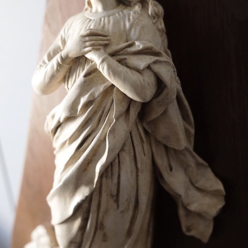 石膏 聖母マリア被昇天像 h50.5cm フランス アンティーク 0501526