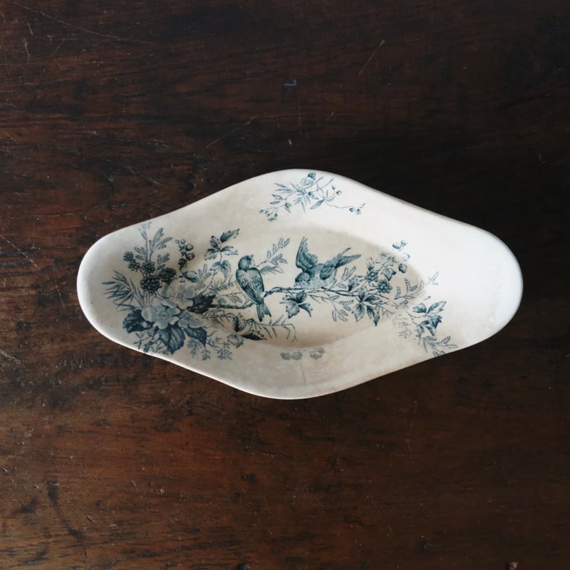 Longwy ロンウィ ラヴィエ Mignon 花鳥 フランス アンティーク 0501854