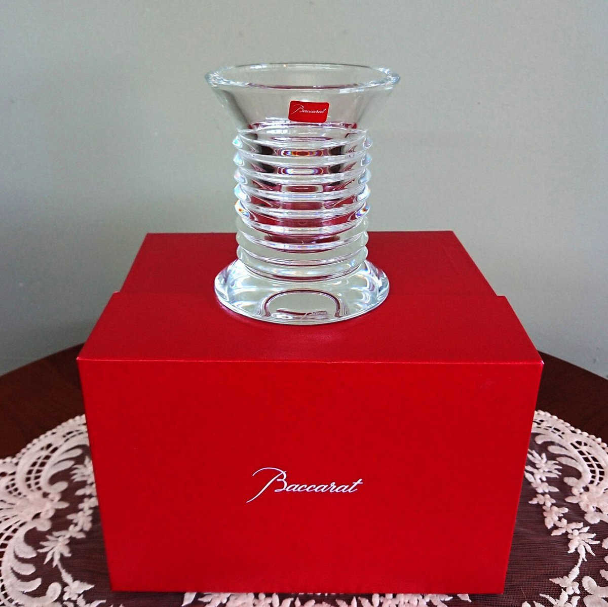 フランス製＜バカラ＞ フラワーベース・ラランド₌レア廃盤品