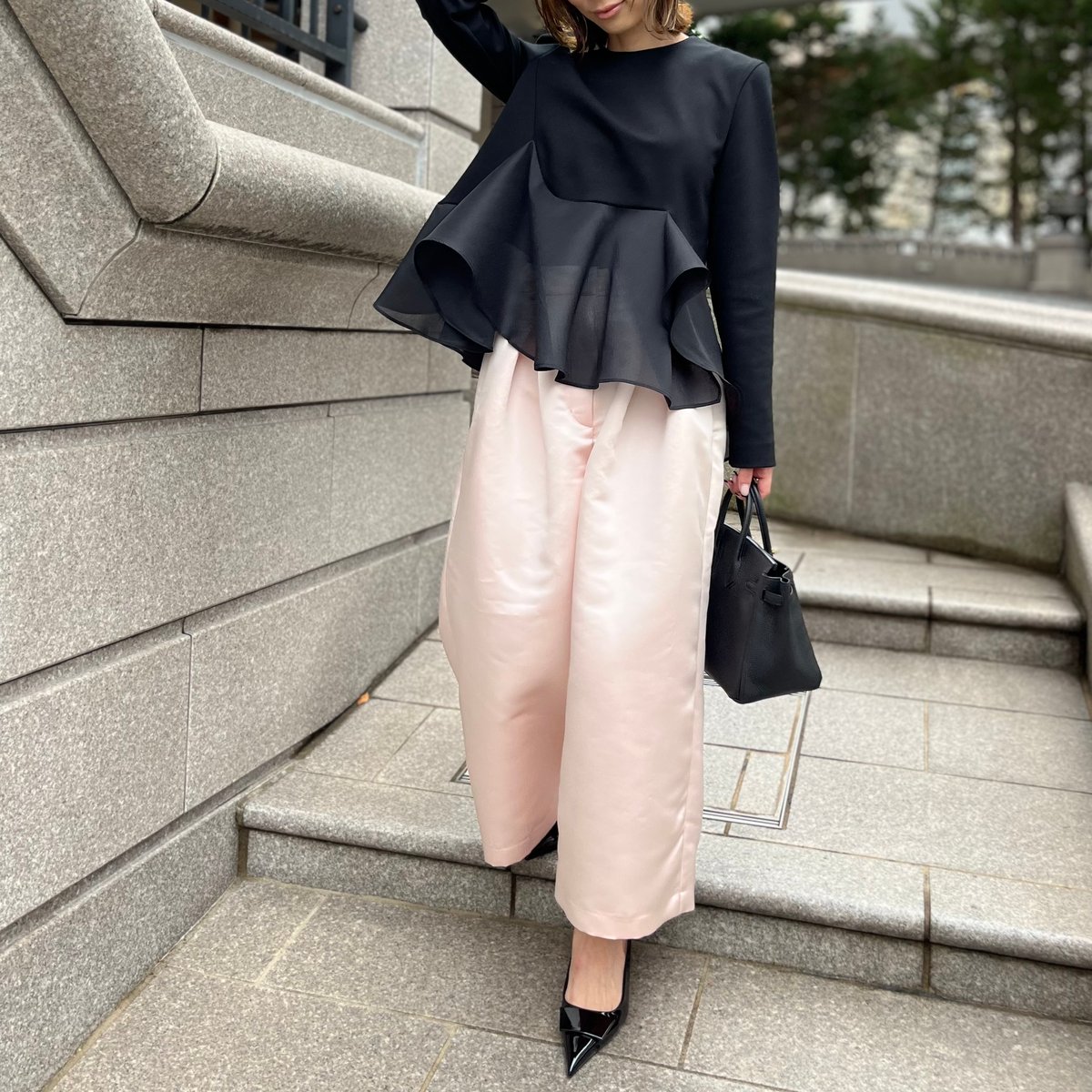 新品heve サテンフレアガウチョパンツ362024AW