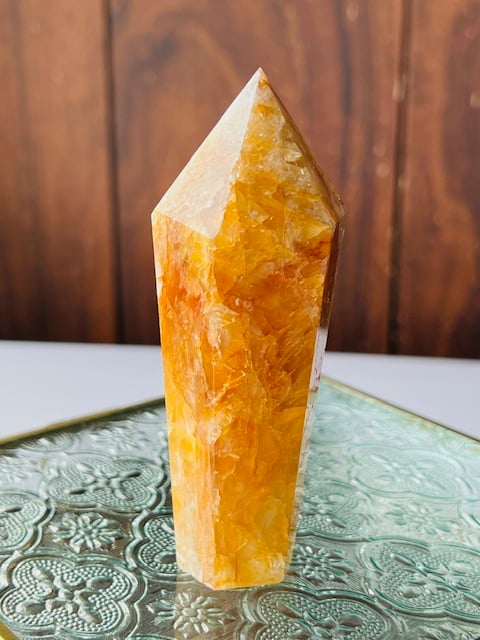 水晶(ゴールデンヒーラー共生)龍彫り物