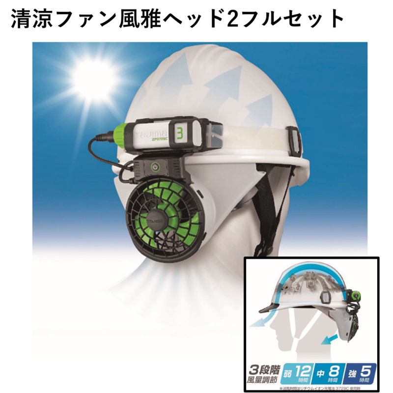 TAJIMA 清涼ファン 風雅ヘッド2【4個セット】 タジマヘルメット内送風