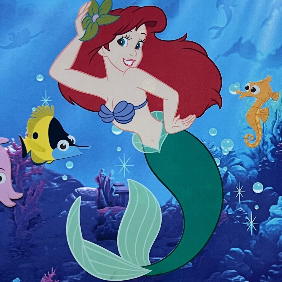 アリエルとトリトン王のセル画 アリエルとトリトン王のセル画 トリトン
