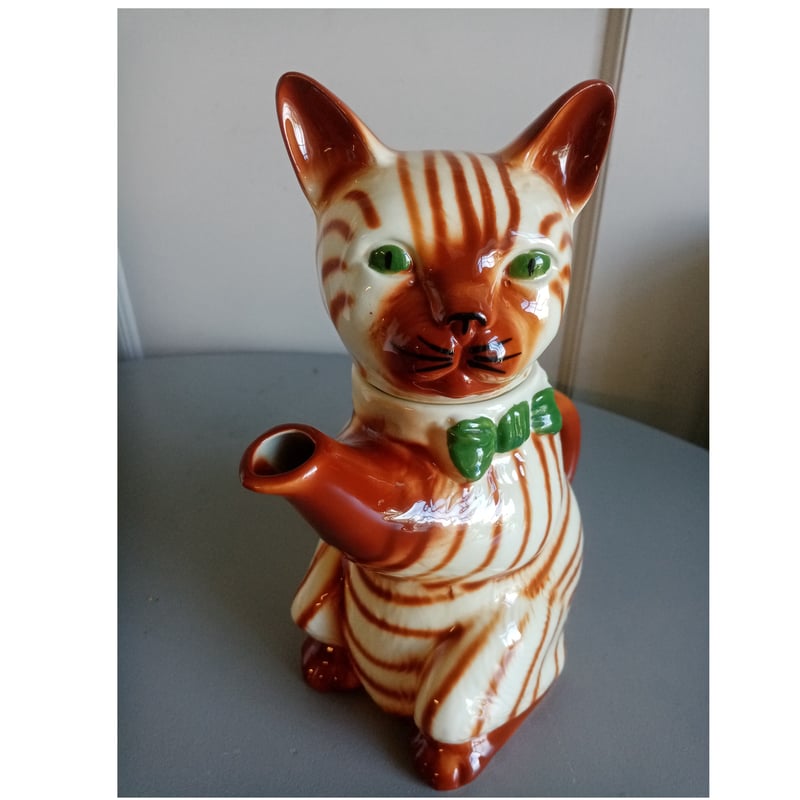 美品】tony wood トニーウッド 猫のティーポット イギリス tony wood
