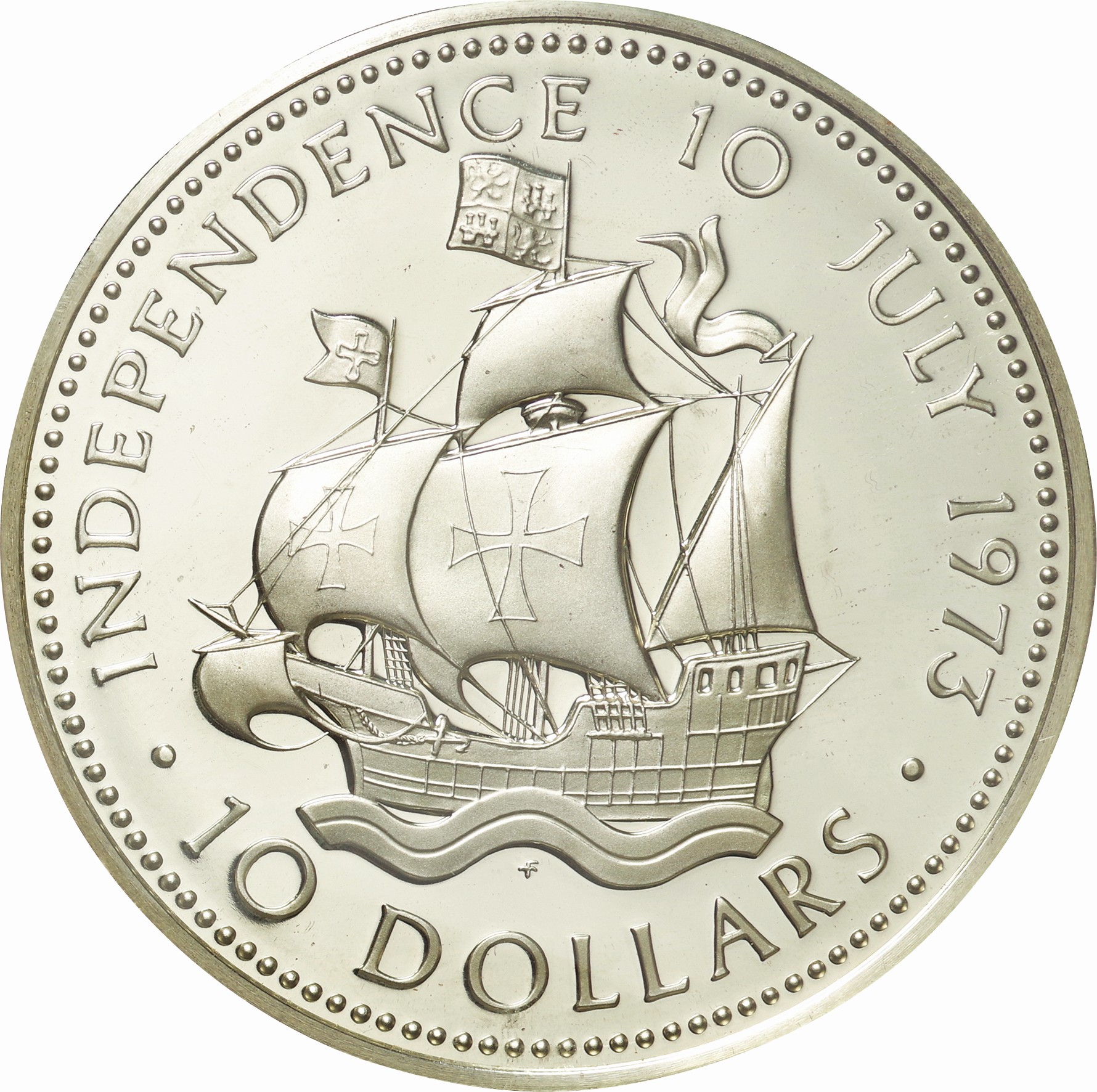 1974年)英連邦加盟国 バハマ 1974年 独立1周年記念 10ドル大型