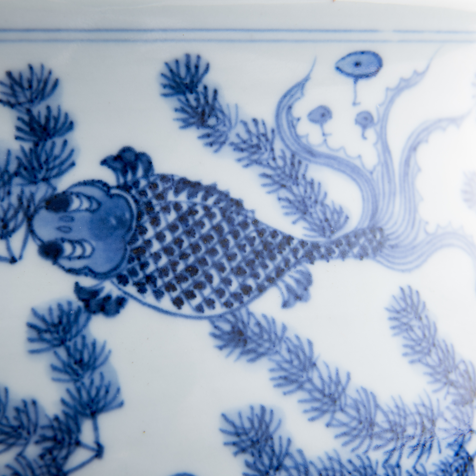 中国南部 明朝 青花魚藻文大皿 I14-2 青花魚藻文大皿 文化遺産オンライン