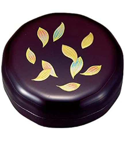 Amazon.co.jp: 平安島津豊泉菊置上貝香合共箱茶道具置上菊内金箔張【e