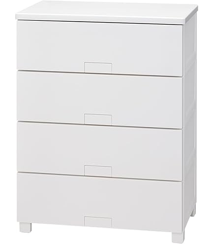 Amazon｜ニューライフ 4段 ホワイト チェスト タンス ワイドタイプ 4段