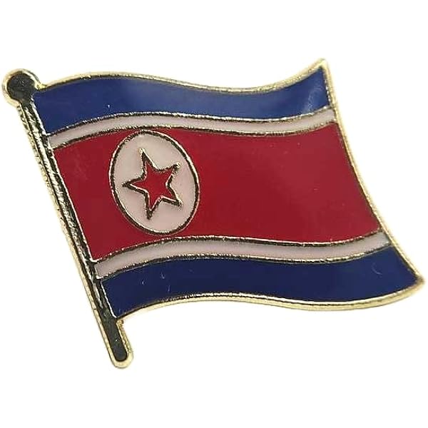 Amazon.co.jp: ピンバッジ 北朝鮮国旗デラックス薄型キャッチ付き朝鮮