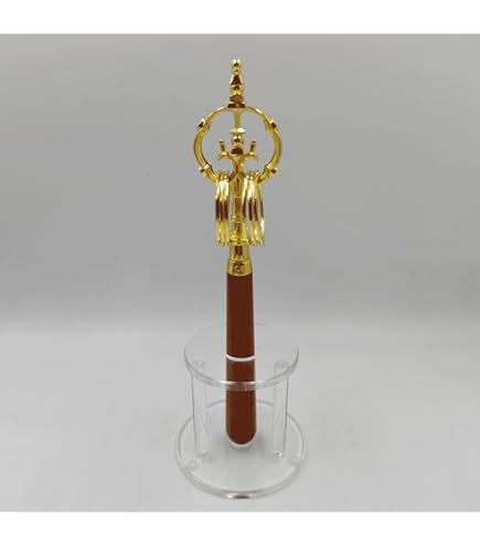 Amazon.co.jp: 密教法具 錫杖 しゃくじょう 禅杖 無垢材ハンドル合金法