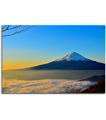 絵画】風景画 原画「富士山の見える風景」 No.356 原画 絵画 富士山 紫