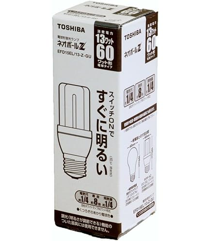 Amazon | TOSHIBA ネオボールZ 電球形蛍光ランプ 60ワット形 昼白色