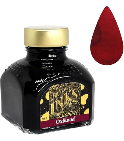 Amazon | Diamine ブランド 80ml ブルー/ブラック ボトル入り万年筆