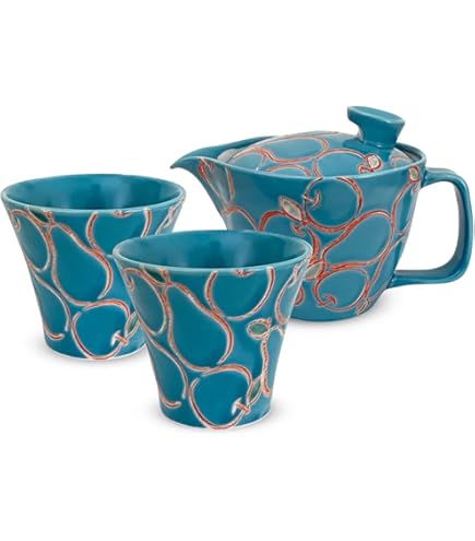 Amazon.co.jp: 田沢幸祥 湯呑 急須セット 蓋付き 5客 古伊万里 幸祥窯