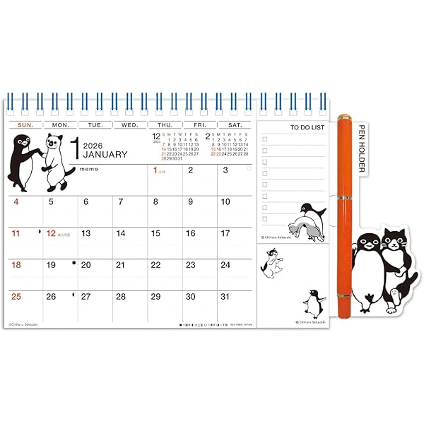 Amazon.co.jp: Suica's Penguin壁かけカレンダー2026 ([カレンダー