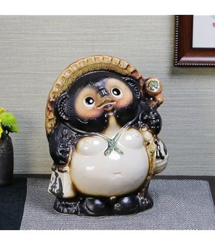 Amazon.co.jp: 信楽焼 10号開運狸 しがらきハンカチパッケージ 信楽焼