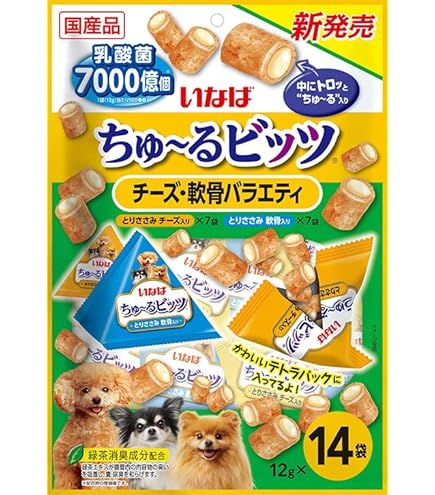 Amazon.co.jp: いなば ちゅ~るビッツ とりささみ・野菜バラエティ 12g