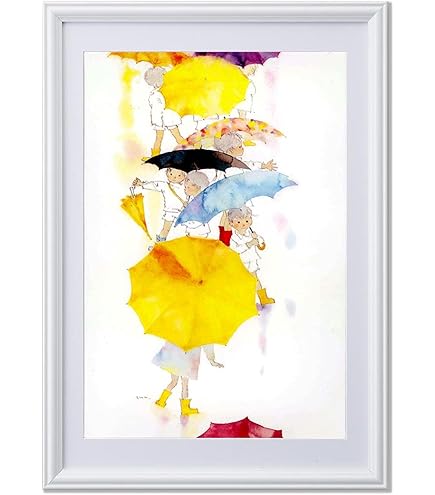 いわさきちひろ 貝がらと赤い帽子の少女 額縁付き 230/500