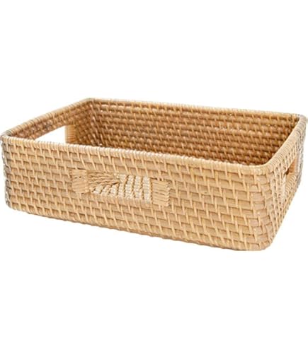 Amazon.co.jp: 無印良品 重なるラタン角型バスケット・中 (V)約幅35