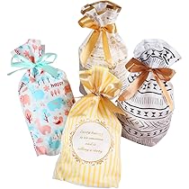 Amazon | ラッピング袋 10枚セット 引っぱるだけ らくらく包装 リボン