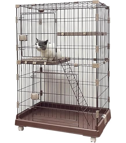 Amazon.co.jp: RAKU 猫ケージ 大型 キャットケージ ドア付き ワイド扉