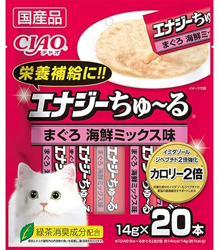 Amazon.co.jp: いなば 猫用おやつ チャオ エナジー ちゅ~る (まぐろ